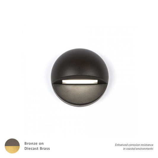 LED 12V Round Deck and Patio Light 3000K Soft White in Bronzed Solid Brass