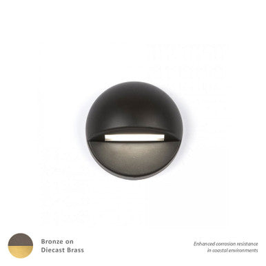 LED 12V Round Deck and Patio Light 3000K Soft White in Bronzed Solid Brass