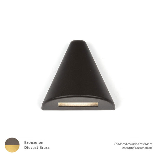 LED 12V Triangle Deck and Patio Light 3000K Soft White in Bronzed Solid Brass