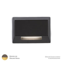 LED 12V Rectangle Deck and Patio Light 2700K Warm White in Bronzed Solid Brass