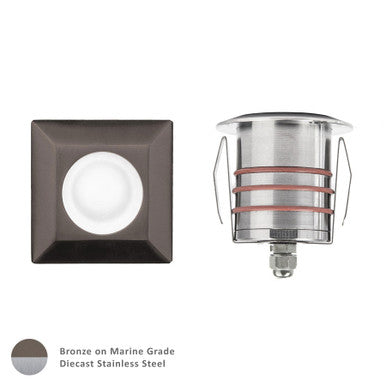 2in. Inground LED 12V Square Indicator Light in Bronzed Stainless Steel