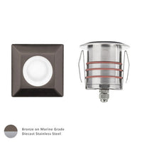 2in. Inground LED 12V Square Indicator Light in Bronzed Stainless Steel