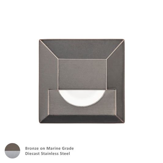 LED 12V Square Step and Wall Light in Bronzed Stainless Steel - 2061-30BS