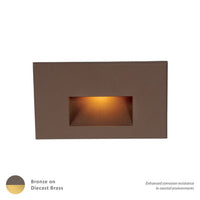 LEDme® 12V Horizontal Step and Wall Light Warm Amber in Bronzed Solid Brass
