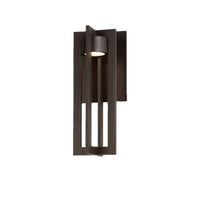 CHAMBER 16in. LED Outdoor Wall Sconce Light 3000K in Bronze