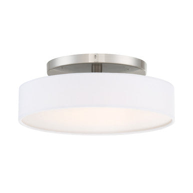MANHATTAN 14in. LED Semi-Flush Mount Light 2700K in Brushed Nickel