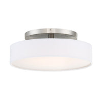 MANHATTAN 14in. LED Semi-Flush Mount Light 2700K in Brushed Nickel