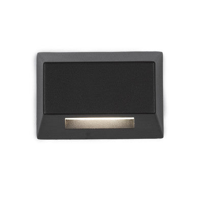 LED 12V Rectangular Deck and Patio Light 3000K Soft White in Black