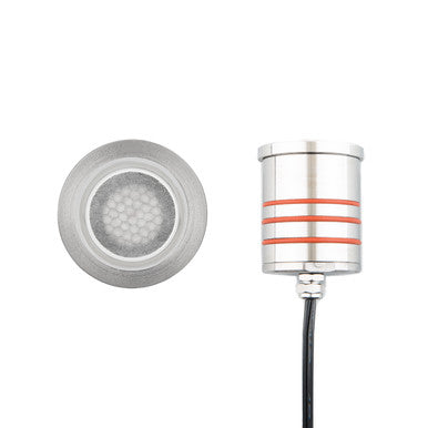 2in. Inground LED 12V Slim Round Indicator Light with Honeycomb Louver in Stainless Steel