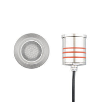 2in. Inground LED 12V Slim Round Indicator Light with Honeycomb Louver in Stainless Steel