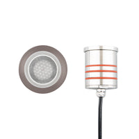 2in. Inground LED 12V Slim Round Indicator Light with Honeycomb Louver in Bronzed Stainless Steel