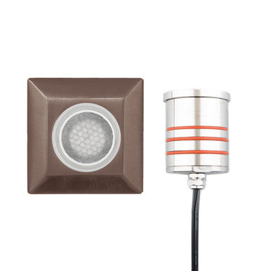 2in. Inground LED 12V Square Indicator Light with Honeycomb Louver in Bronzed Stainless Steel