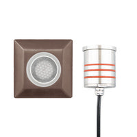 2in. Inground LED 12V Square Indicator Light with Honeycomb Louver in Bronzed Stainless Steel