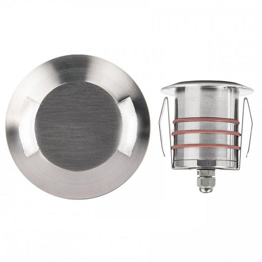 LED 2in. 12V Indicator Light with Bi-Directional Plate in 3000K Stainless Steel - 2071-30SS