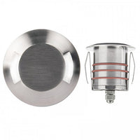 LED 2in. 12V Indicator Light with Bi-Directional Plate in 3000K Stainless Steel - 2071-30SS