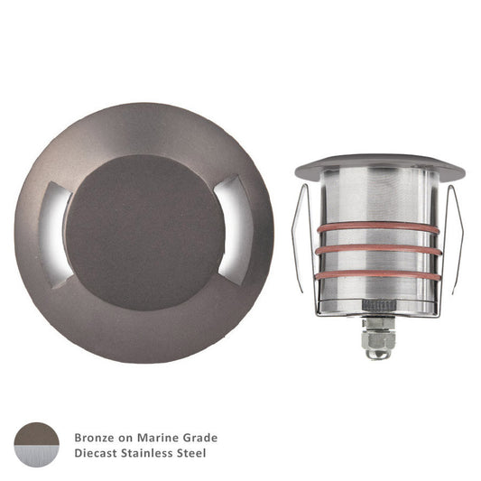 LED 2in. 12V Indicator Light with Bi-Directional Plate in Bronzed Stainless Steel - 2071-30BS