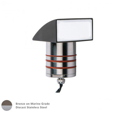 LED 2in. 12V Indicator Light with Ground Hood in 3000K Bronzed Stainless Steel - 2081-30BS