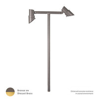 Mini Accent LED 12V Double Path Light 3000K in Bronzed Brass