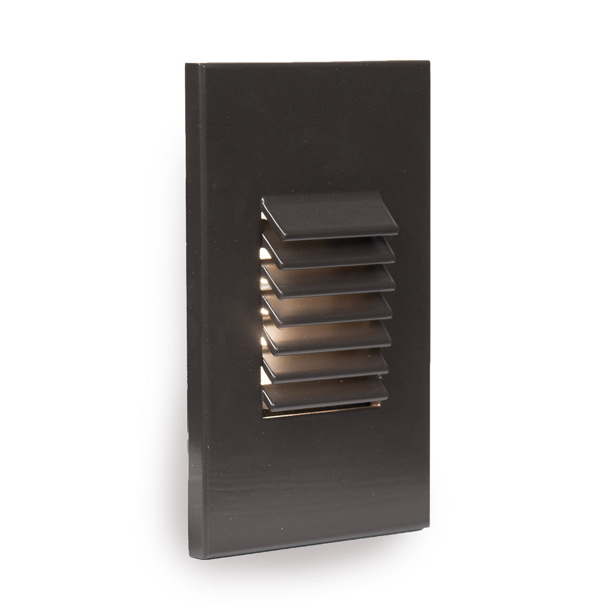 LED Low Voltage Vertical Louvered Step and Wall Light Amber in Bronze