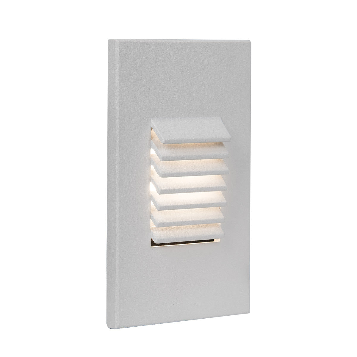 LED Vertical Louvered Step and Wall Light 277V Amber in White