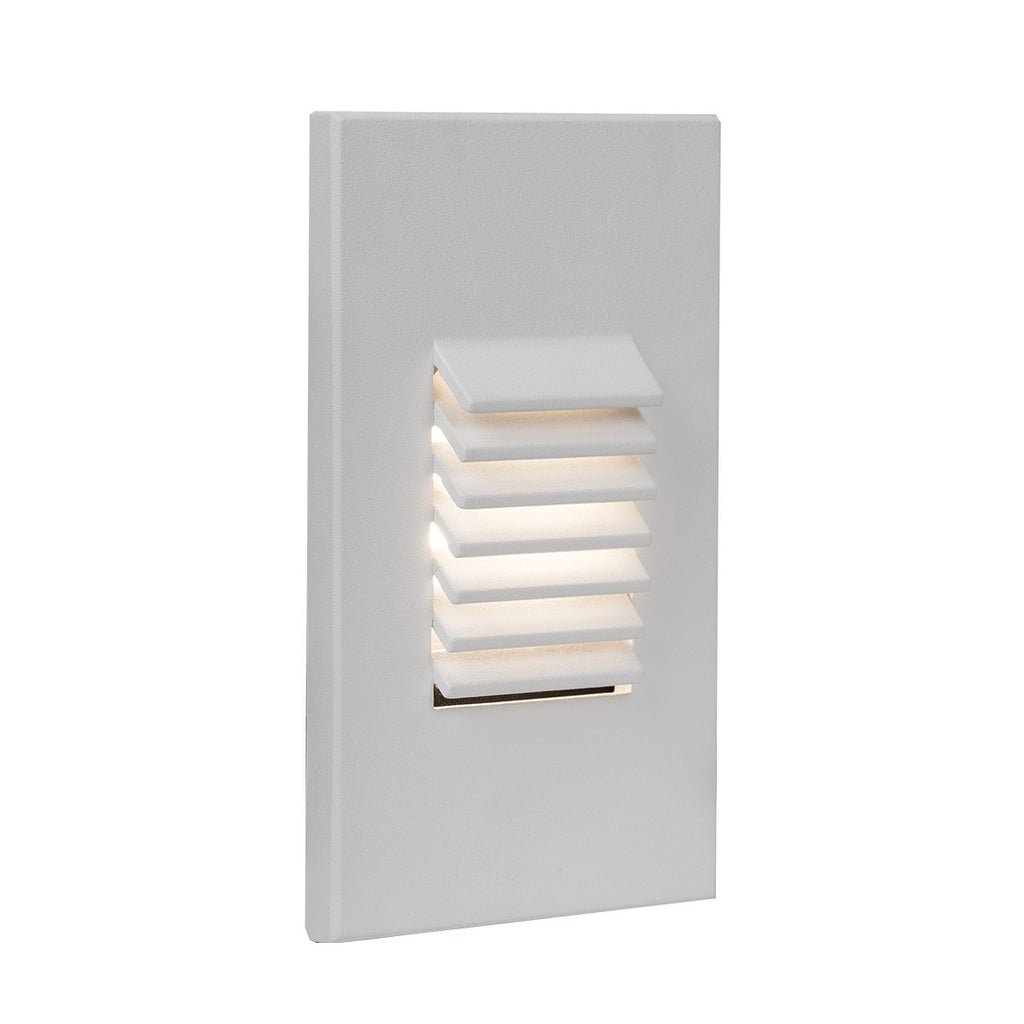 LED Vertical Louvered Step and Wall Light 277V Amber in White