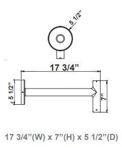 LED Designer Bell Post Light - 23 Inch Diameter - Watt Selectable 150/100/80W - 110-277V - Color Temperature Selectable 30/40/50K - Dimmable - Black Finish - With Straight Arm Wall Bracket