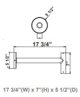 LED Designer Bell Post Light - 23 Inch Diameter - Watt Selectable 150/100/80W - 110-277V - Color Temperature Selectable 30/40/50K - Dimmable - Black Finish - With Straight Arm Wall Bracket