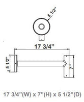 LED Designer Bell Post Light - 20 Inch Diameter - Watt Selectable 100/80/50W - 110-277V - Color Temperature Selectable 30/40/50K - Dimmable - Black Finish - With Straight Arm Wall Bracket