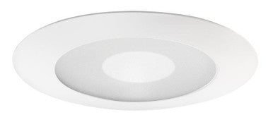 Juno 5IN Lensed Frosted Lens Lens With Clear Center Trim, White - 212N WH