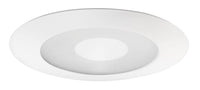 Juno 5IN Lensed Frosted Lens Lens With Clear Center Trim, White - 212N WH