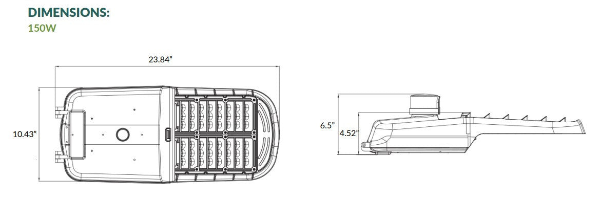 150 Watt LED Dusk To Dawn Light With Photocell - 20000 Lumens - 5000K Daylight - 120-277V - Silver Finish - Includes Arm/Wall Mount
