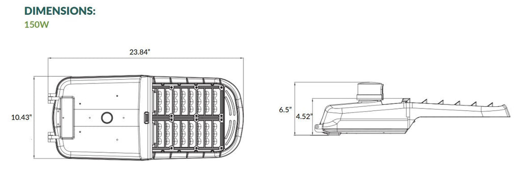 150 Watt LED Dusk To Dawn Light With Photocell - 20000 Lumens - 5000K Daylight - 120-277V - Silver Finish - Includes Arm/Wall Mount