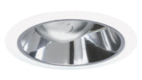 Juno 6IN Adjustable Tapered Cone Trim, Clear Alzak, White Trim Ring - 267 CWH
