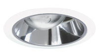Juno 6IN Adjustable Tapered Cone Trim, Clear Alzak, White Trim Ring - 267 CWH