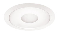 Juno 6IN Lensed Frosted Lens Lens with Clear Center Trim, White - 242 WH