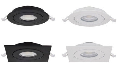 LED Eyeball Gimbal Downlights - No Recessed Can Required - Choose Your Size, Shape and Finish