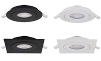 LED Eyeball Gimbal Downlights - No Recessed Can Required - Choose Your Size, Shape and Finish