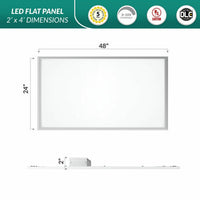 2x4 LED Flat Panel - 50 Watt - 5000 Lumens - 5000K Daylight - 120-277V - Dimmable - For Recessed Drop Ceiling