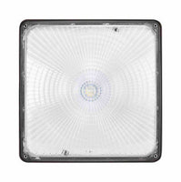 Not LED Square Garage Canopy Light - Watt Selectable 60W/47W/36W/24W Ceiling or Conduit Mount - Up To 8000 Lumens - Color Selectable 30K/40K/50K - 120-277V - Black