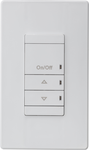 Low Voltage Push-Button Wallpod, Four Pole, Raise/Lower Dimming, Red