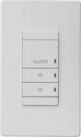 Low Voltage Push-Button Wallpod, Four Pole, Raise/Lower Dimming, Red