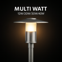 Indirect LED Post Light - Watt Selectable 40W/30W/20W/12W - Color Selectable 30K/40K/50K - 120-277V - 0-10V Dimmable - Silver Finish