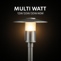 Indirect LED Post Light - Watt Selectable 40W/30W/20W/12W - Color Selectable 30K/40K/50K - 120-277V - 0-10V Dimmable - Silver Finish