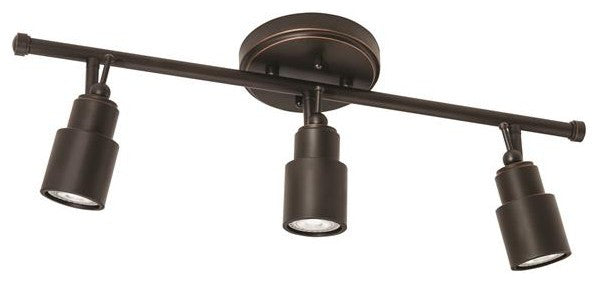 Step Cylinder Fixed Track,MR16 GU10,LED,2700 K,3 Lamp heads,Oil Rubbed Bronze