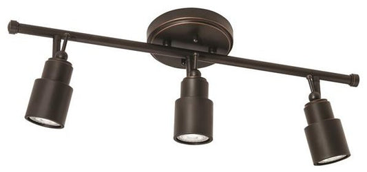 Step Cylinder Fixed Track,MR16 GU10,LED,2700 K,3 Lamp heads,Oil Rubbed Bronze