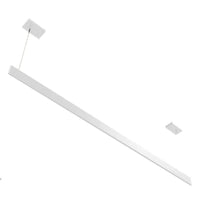 Architectural Slim Pendant Light - Multiwatt 40W/46W/52W/60W - Max 5400 Lumens - 8 Foot - White Finish - Color Tunable 27K/30K/35K/40K/50K - Aperture Optics - Suspension Cable Mount - 120-277V