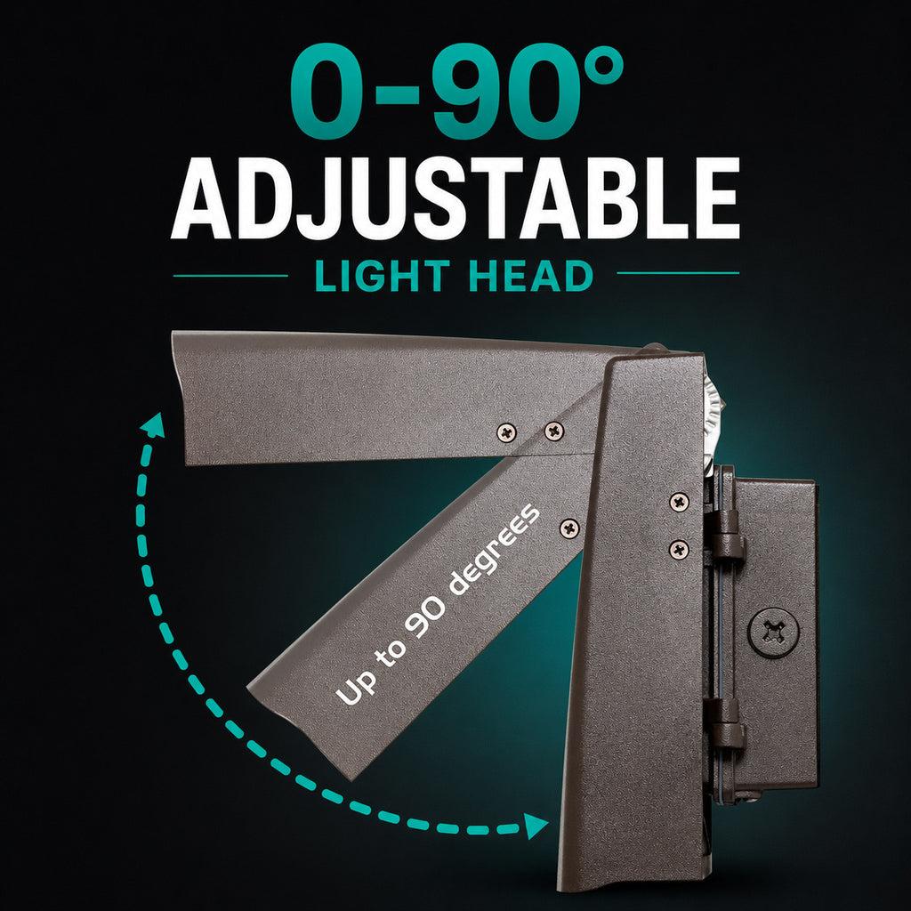 LED Adjustable Cutoff Wall Pack - Watt Selectable 120/100/80/50W - Max 15000 Lumens - Color Selectable 30K/40K/50K/57K - 120-277V - Bronze Finish