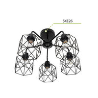 ASD Ceiling Fixture ATTIC LITE 6xE26 120V Black ETL