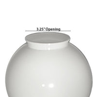 6 Inch Plastic Globe Plain Lip Opening White Lexan