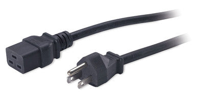 APC BY SCHNEIDER ELECTRIC AP9872 Power Cord, 5-15P, SJT, 8.2 ft., Blk, 12A, 14/3 - AP9872